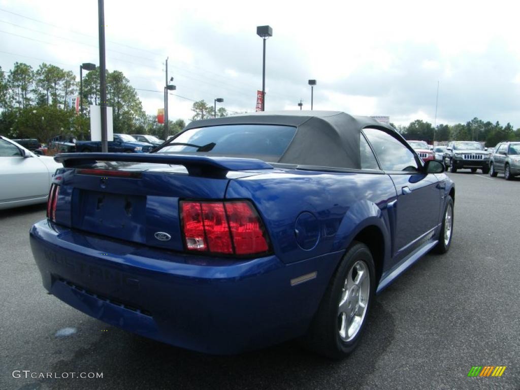 2003 Mustang V6 Convertible - Sonic Blue Metallic / Dark Charcoal photo #5