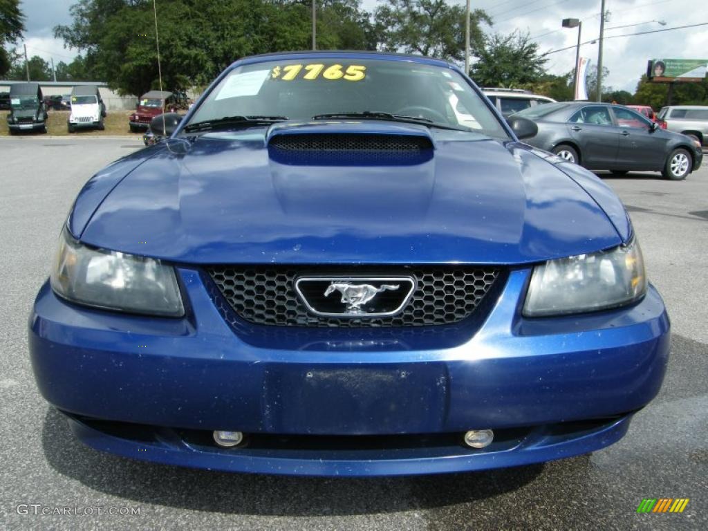 2003 Mustang V6 Convertible - Sonic Blue Metallic / Dark Charcoal photo #8