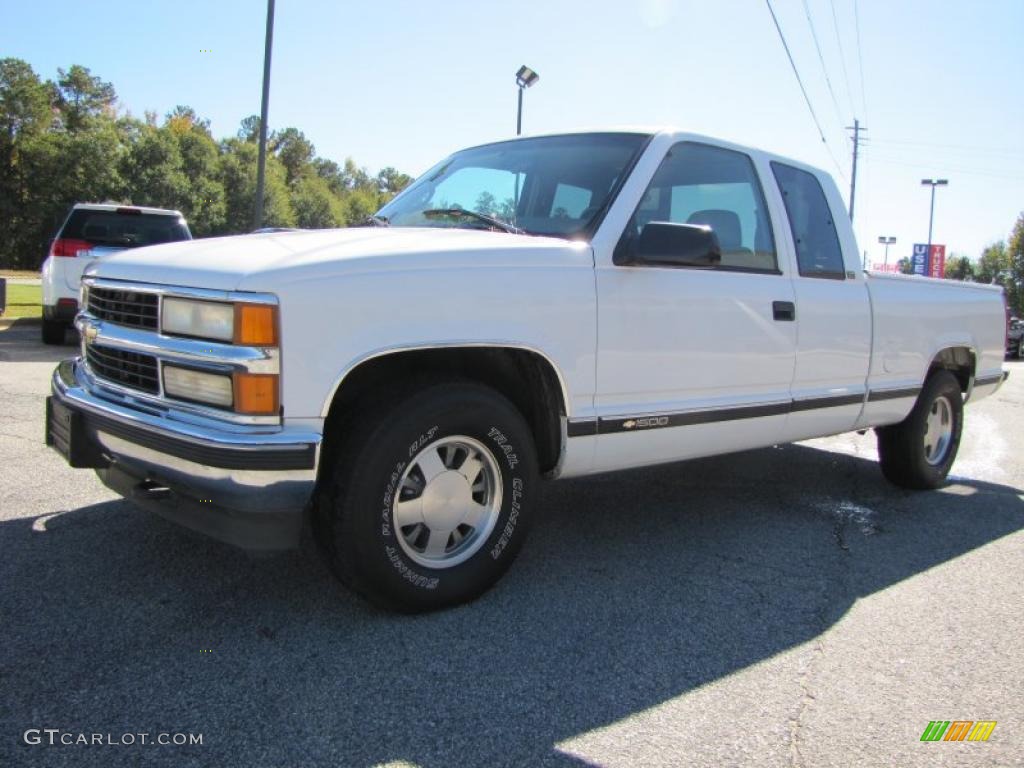 1996 C/K C1500 Extended Cab - Olympic White / Gray photo #3