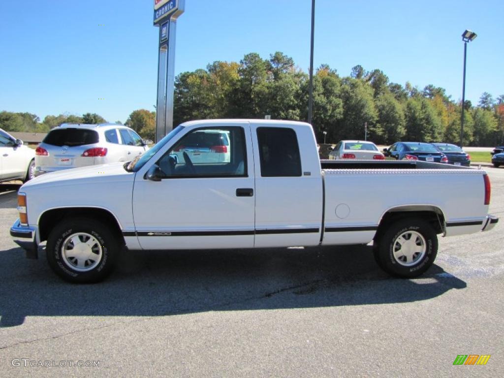 1996 C/K C1500 Extended Cab - Olympic White / Gray photo #4