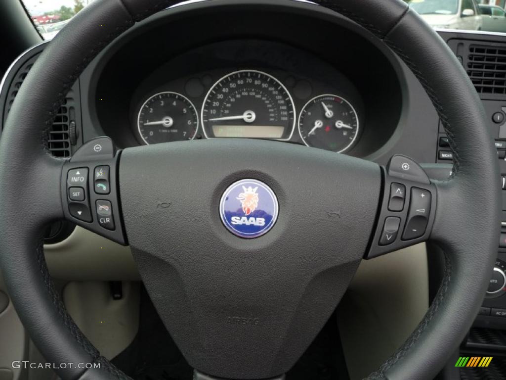 2010 Saab 9-3 2.0T Convertible Parchment Steering Wheel Photo #38921138