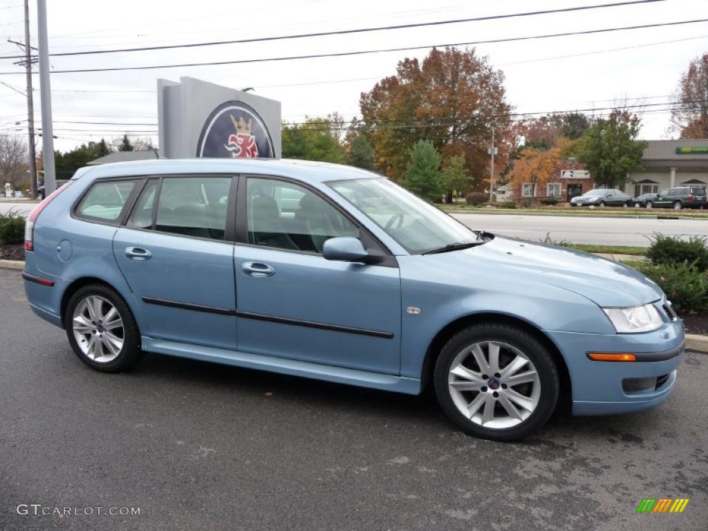Ice Blue Metallic 2007 Saab 9-3 2.0T SportCombi Wagon Exterior Photo #38921277