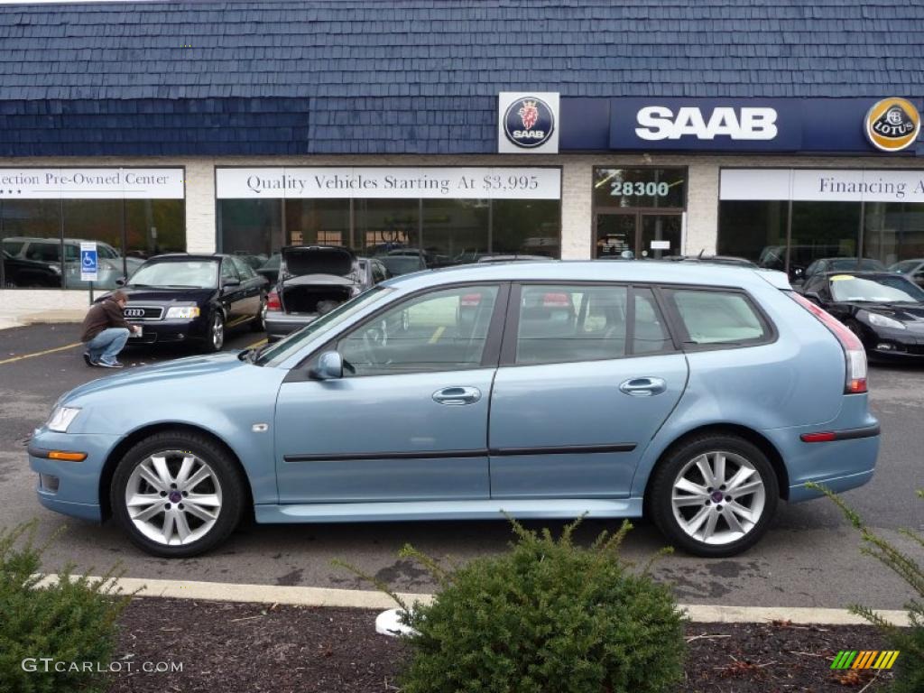 2007 9-3 2.0T SportCombi Wagon - Ice Blue Metallic / Black/Gray photo #8