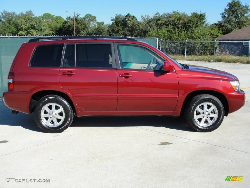 2004 Highlander V6 - Sundown Red Pearl / Ivory photo #2