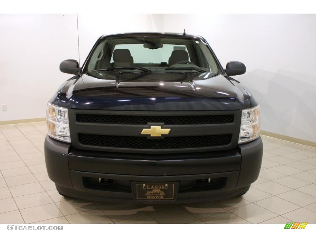 2008 Silverado 1500 Work Truck Extended Cab - Dark Blue Metallic / Dark Titanium photo #2