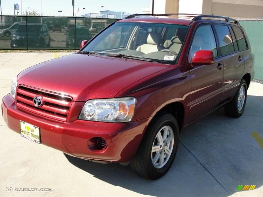 2004 Highlander V6 - Sundown Red Pearl / Ivory photo #7