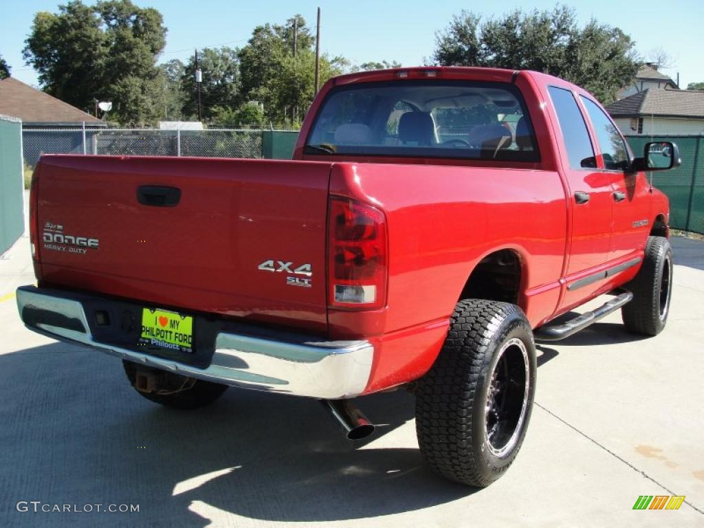 2004 Ram 2500 SLT Quad Cab 4x4 - Flame Red / Dark Slate Gray photo #3