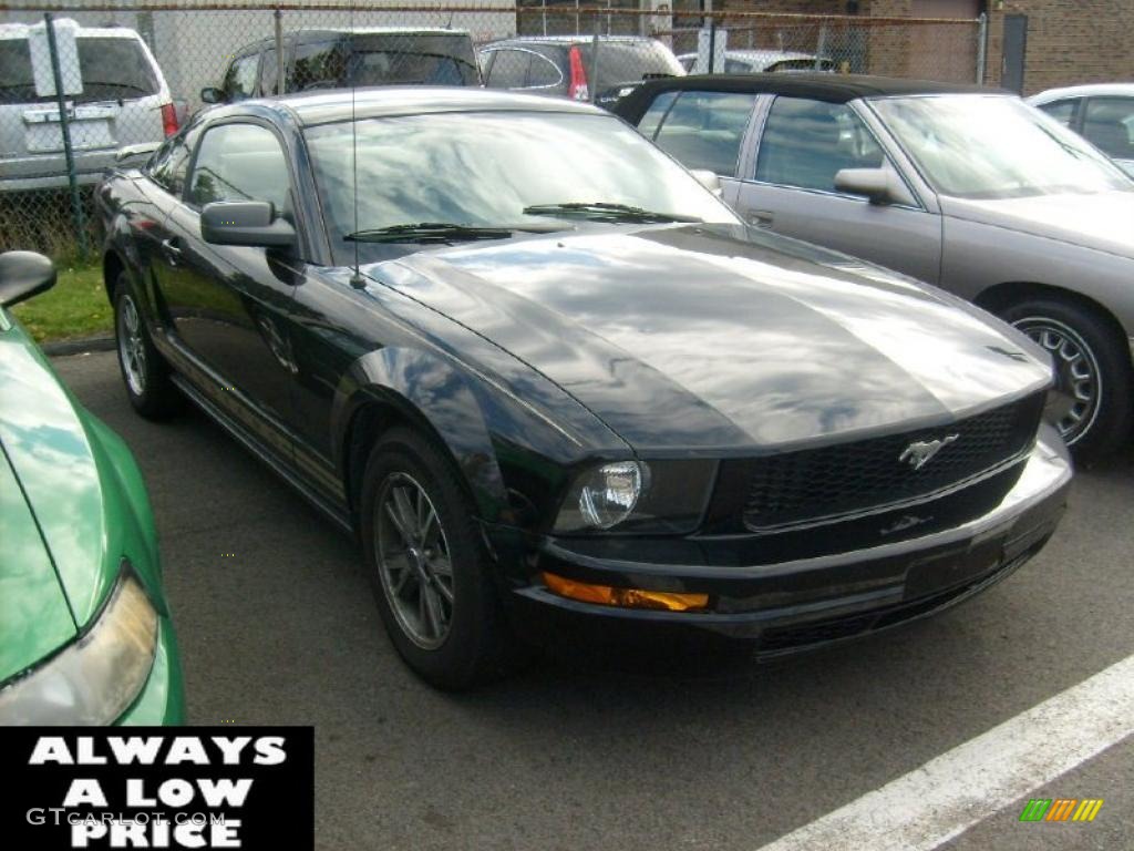 2005 Mustang V6 Deluxe Coupe - Black / Medium Parchment photo #1
