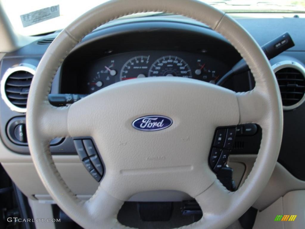 2004 Ford Expedition Eddie Bauer Medium Parchment Steering Wheel Photo #38928258