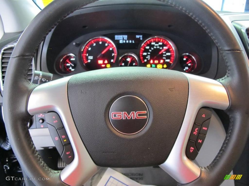 2009 GMC Acadia SLT Light Titanium Steering Wheel Photo #38932094