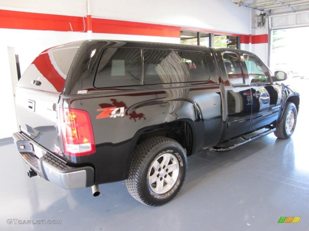 2008 Sierra 1500 SLT Extended Cab 4x4 - Onyx Black / Light Cashmere photo #4