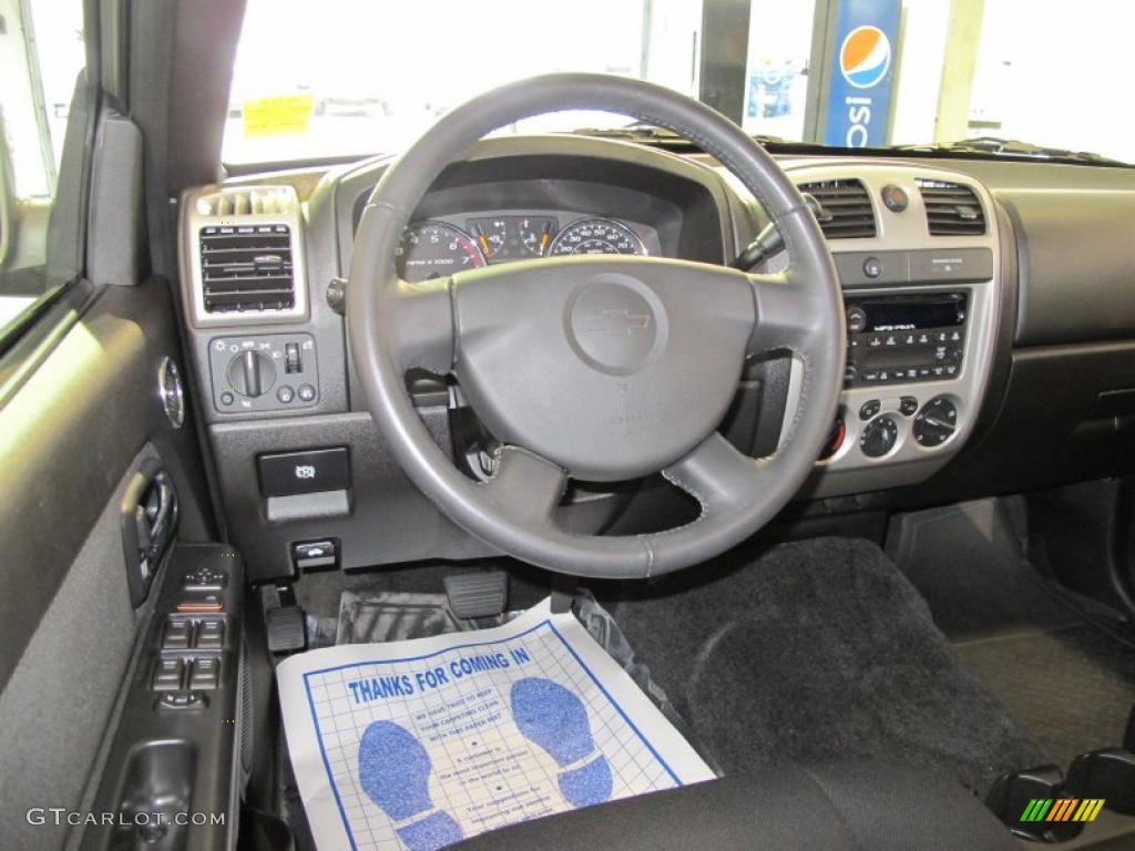 2009 Chevrolet Colorado LT Crew Cab Ebony Steering Wheel Photo #38933434