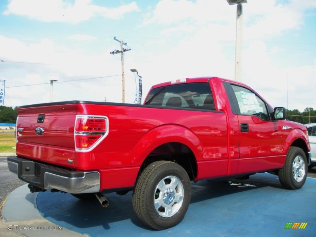 2010 F150 XLT Regular Cab - Red Candy Metallic / Medium Stone photo #3