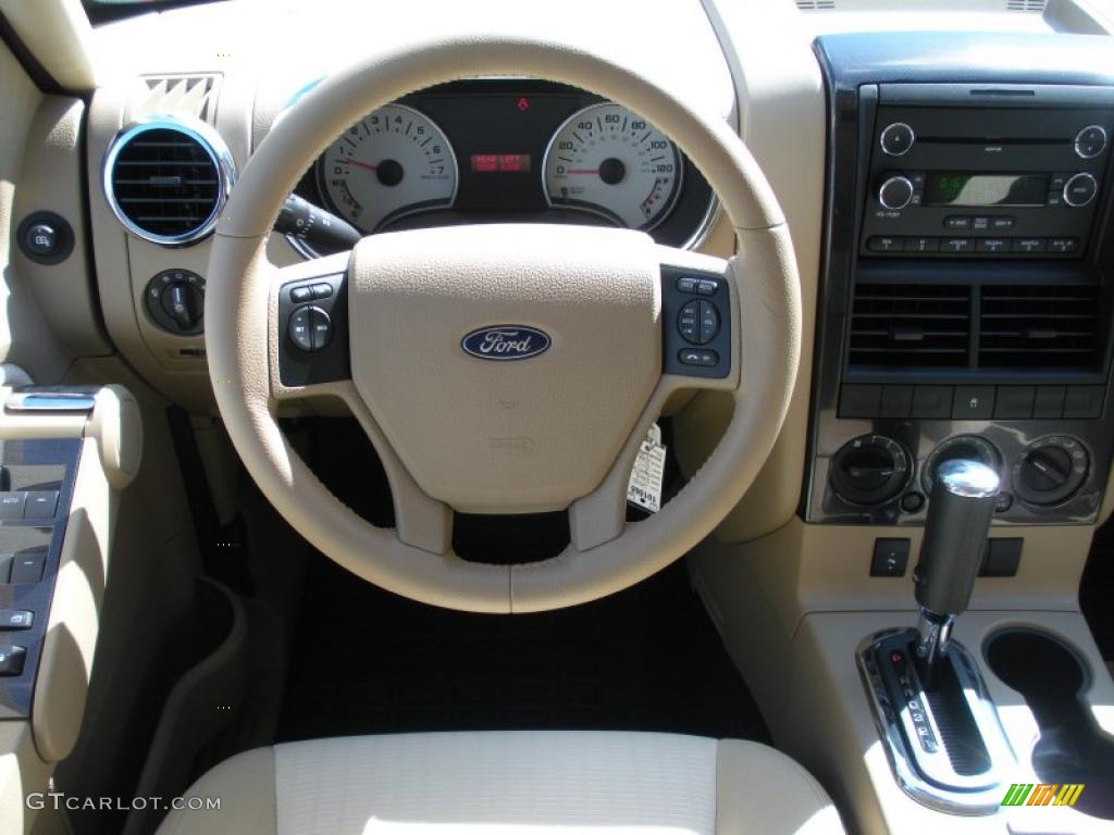 2010 Ford Explorer Sport Trac XLT Camel/Sand Steering Wheel Photo #38934470