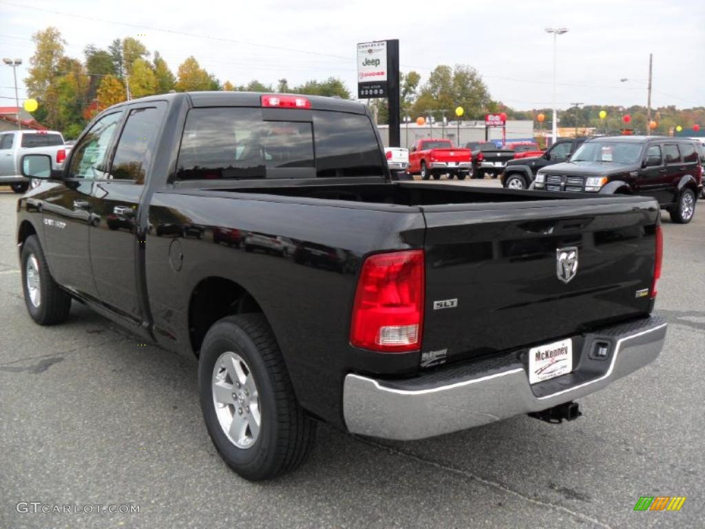 2011 Ram 1500 SLT Quad Cab - Brilliant Black Crystal Pearl / Dark Slate Gray/Medium Graystone photo #2