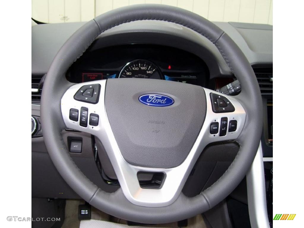 2011 Ford Edge Limited Medium Light Stone Steering Wheel Photo #38940658