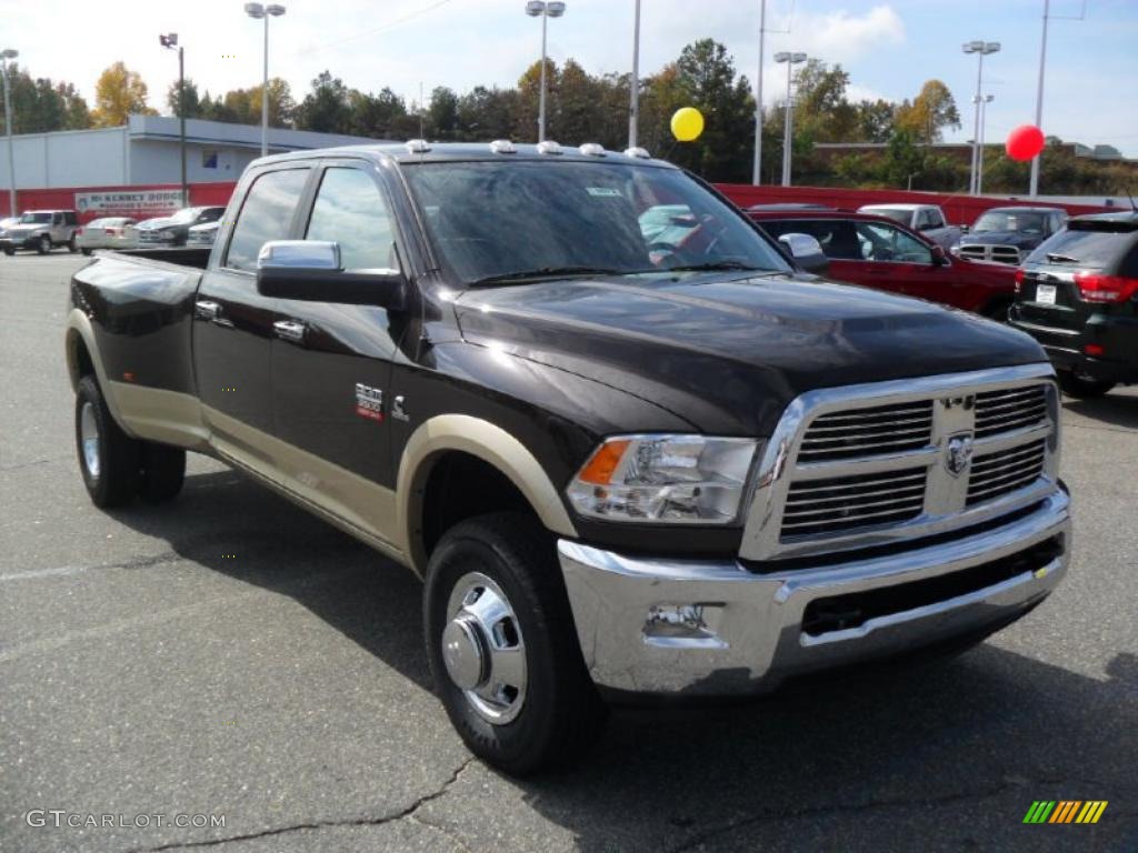 Rugged Brown Pearl 2011 Dodge Ram 3500 HD Laramie Crew Cab 4x4 Dually Exterior Photo #38941110