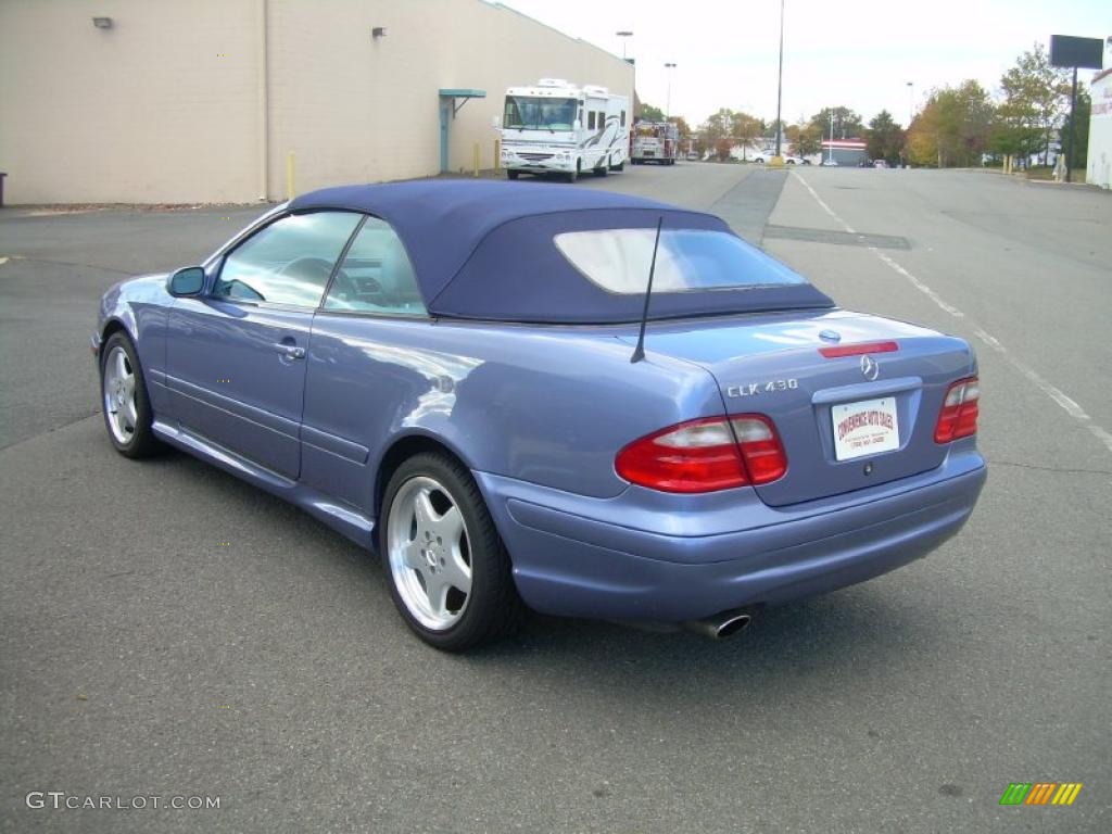 2001 CLK 430 Cabriolet - Quartz Blue Metallic / Ash photo #6