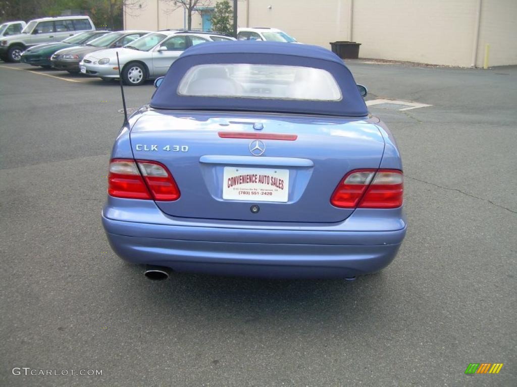 2001 CLK 430 Cabriolet - Quartz Blue Metallic / Ash photo #7