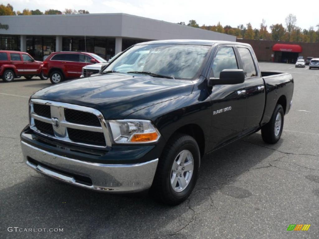 2011 Ram 1500 SLT Quad Cab - Hunter Green Pearl / Light Pebble Beige/Bark Brown photo #1