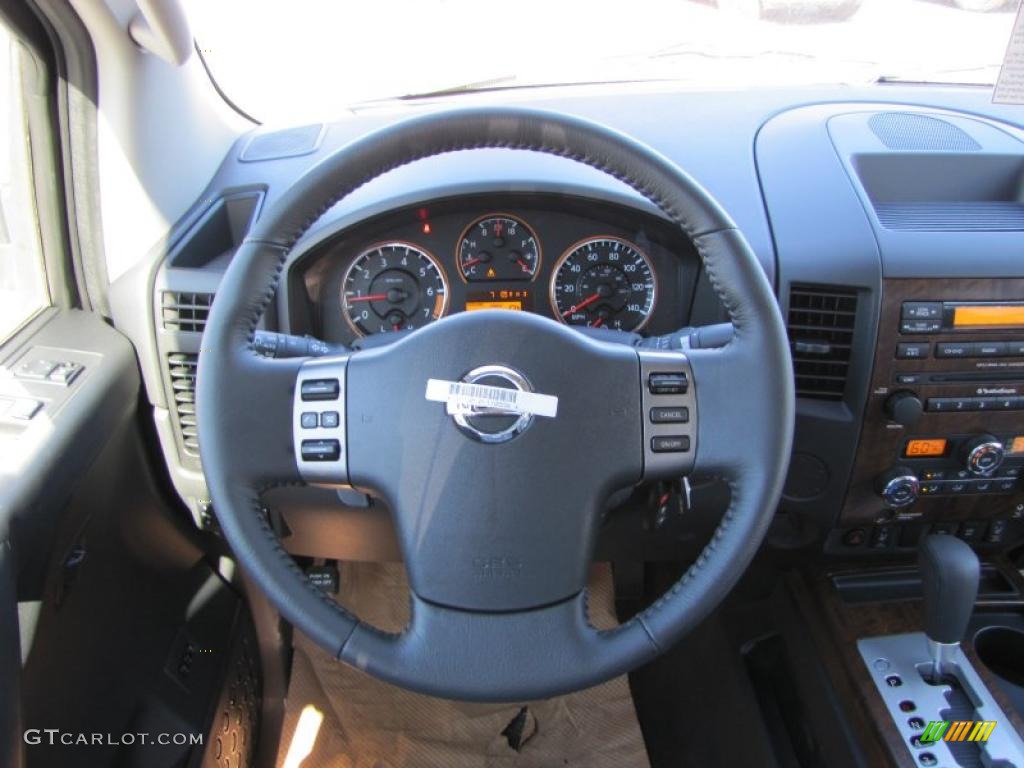 2011 Nissan Titan SL Heavy Metal Chrome Edition Crew Cab Charcoal Steering Wheel Photo #38944126