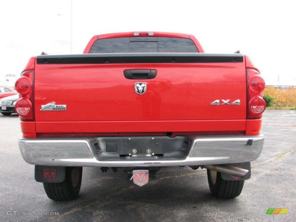 2008 Ram 1500 Big Horn Edition Quad Cab 4x4 - Flame Red / Khaki photo #5