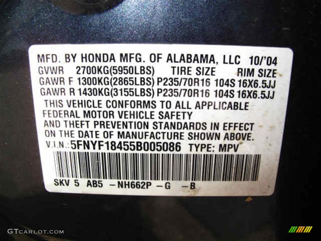 2005 Pilot Color Code NH662P for Sage Brush Pearl Photo #38948074