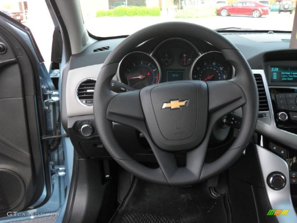 2011 Chevrolet Cruze LS Jet Black/Medium Titanium Steering Wheel Photo #38950430