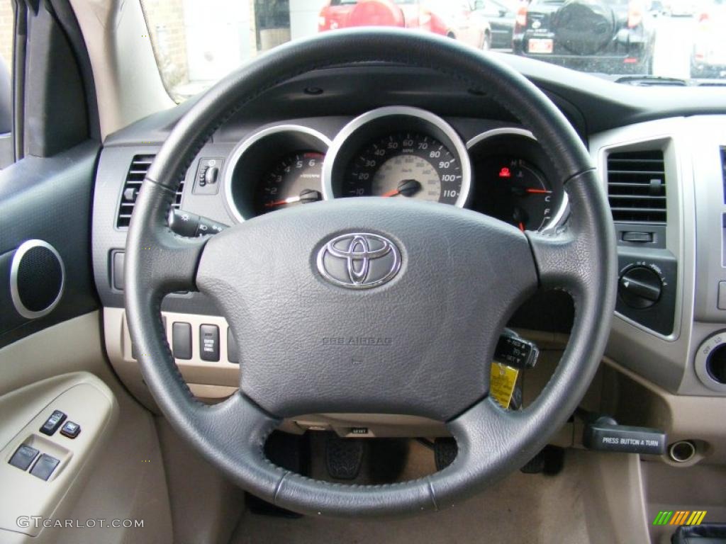 2006 Toyota Tacoma Access Cab 4x4 Taupe Steering Wheel Photo #38952330