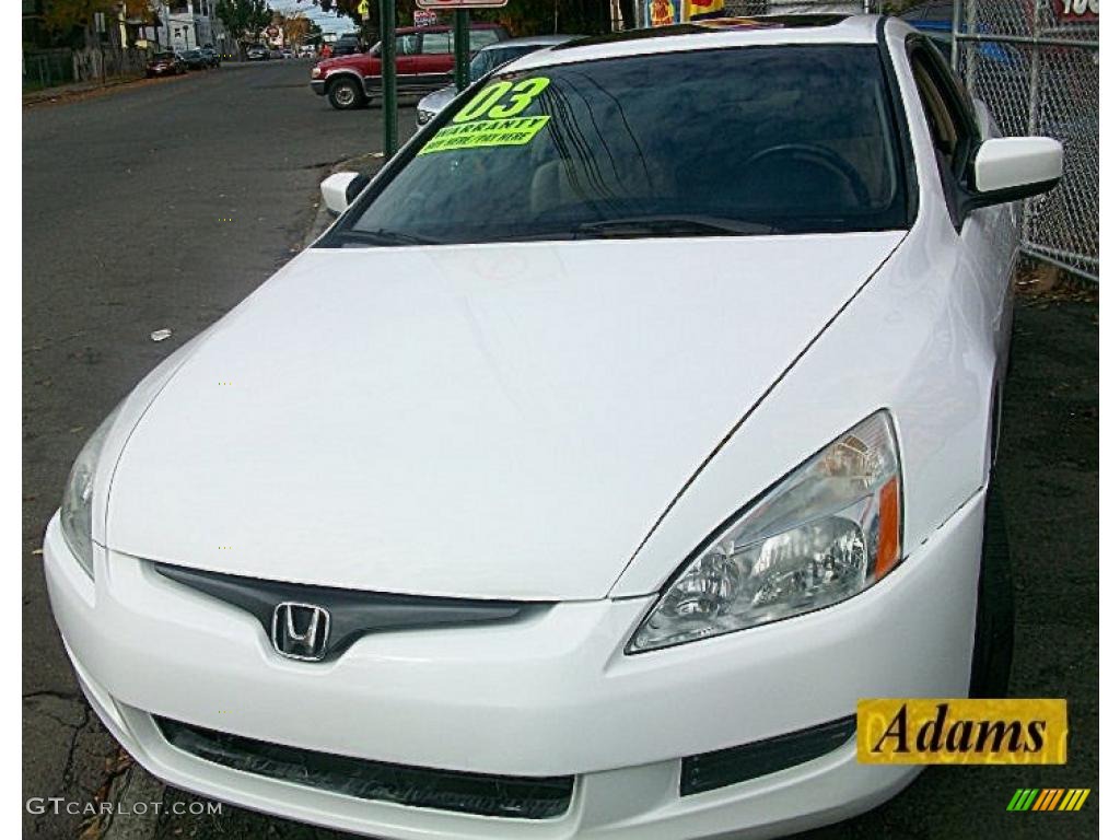 2003 Accord EX V6 Coupe - Taffeta White / Ivory photo #2