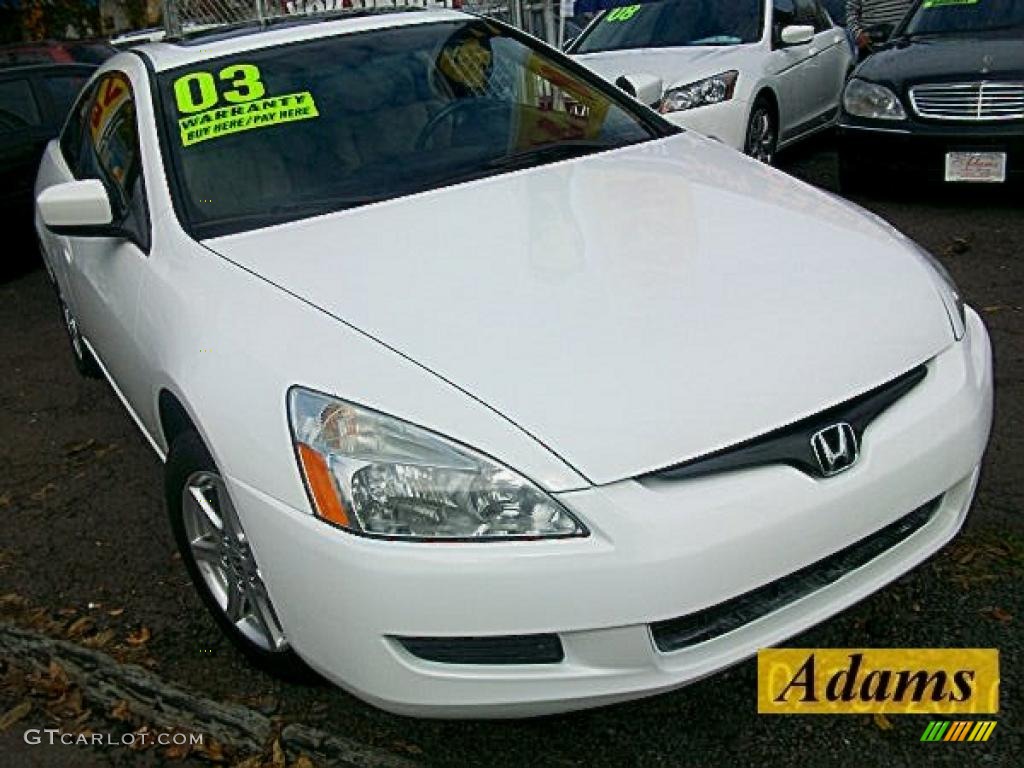 2003 Accord EX V6 Coupe - Taffeta White / Ivory photo #3