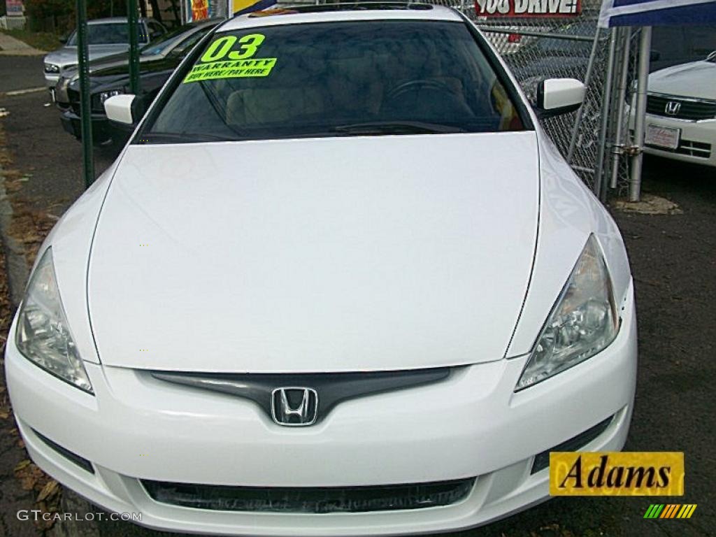 2003 Accord EX V6 Coupe - Taffeta White / Ivory photo #6