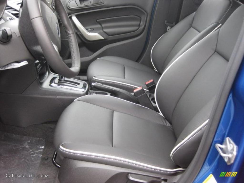 Charcoal Black Leather Interior 2011 Ford Fiesta SES Hatchback Photo #38953570