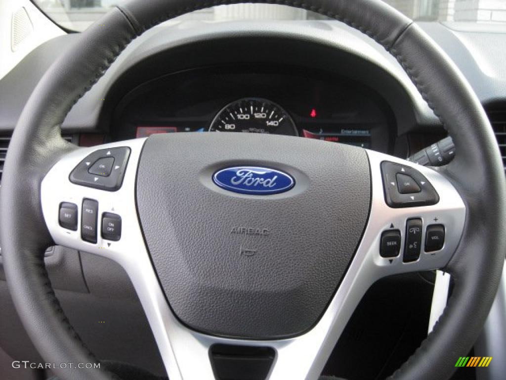 2011 Ford Edge Limited Charcoal Black Steering Wheel Photo #38953798