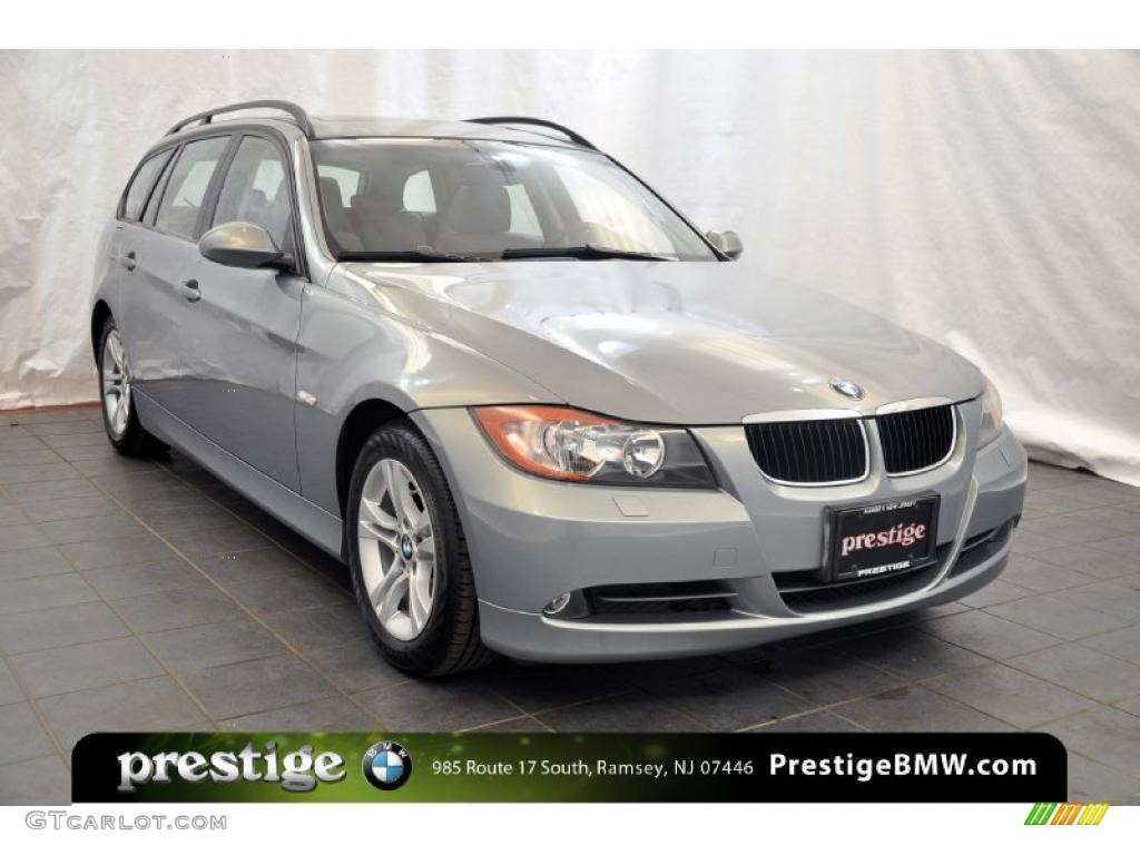 2008 3 Series 328xi Wagon - Arctic Metallic / Gray photo #7