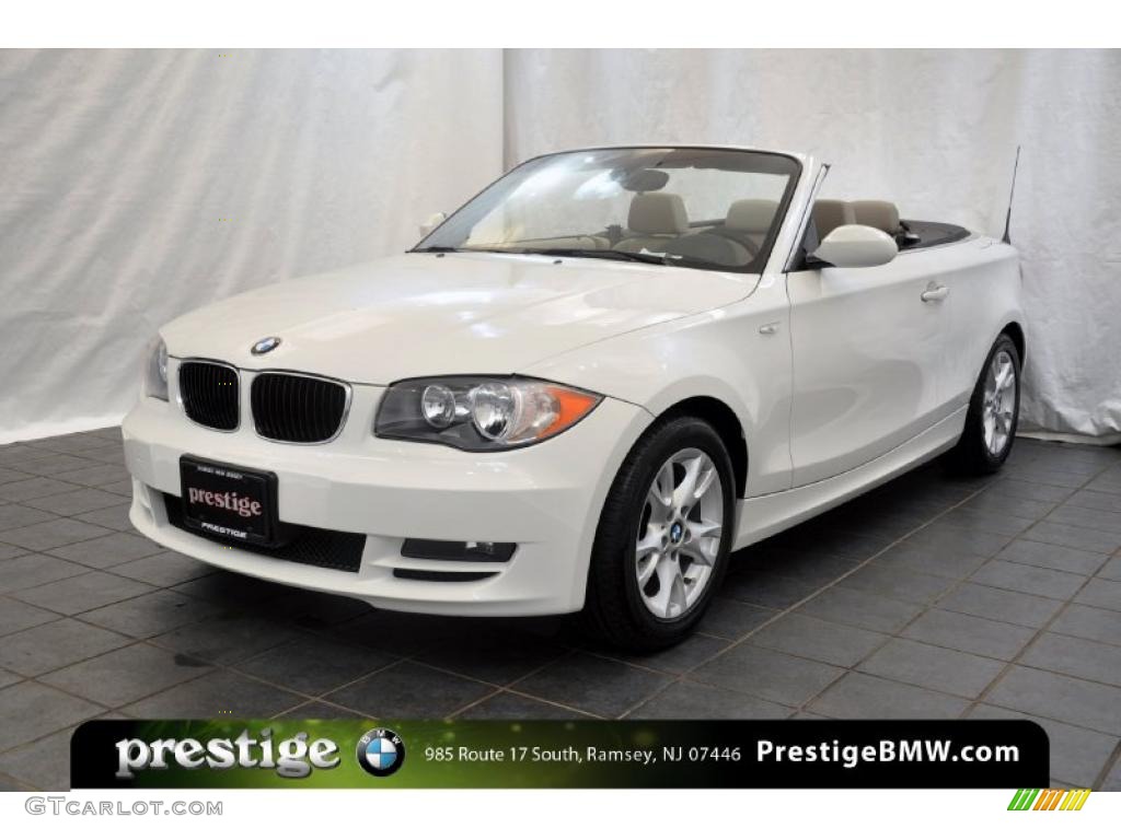 2008 1 Series 128i Convertible - Alpine White / Taupe photo #1
