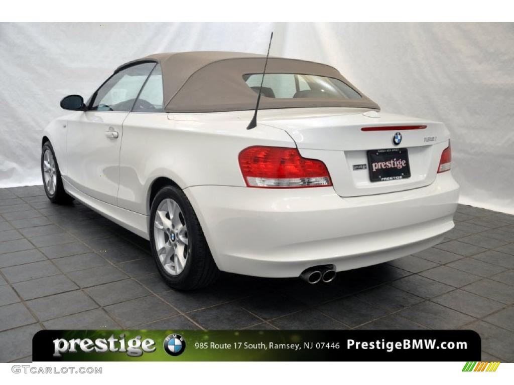 2008 1 Series 128i Convertible - Alpine White / Taupe photo #4