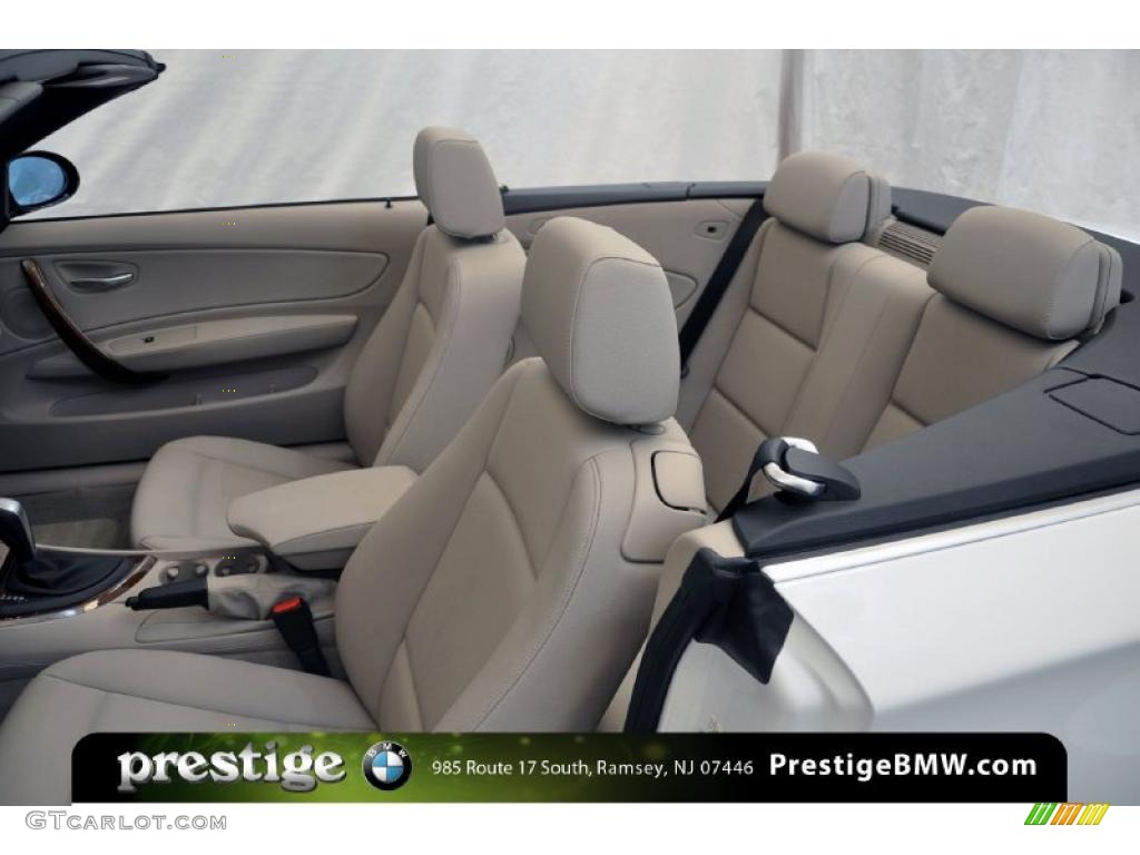 2008 1 Series 128i Convertible - Alpine White / Taupe photo #10