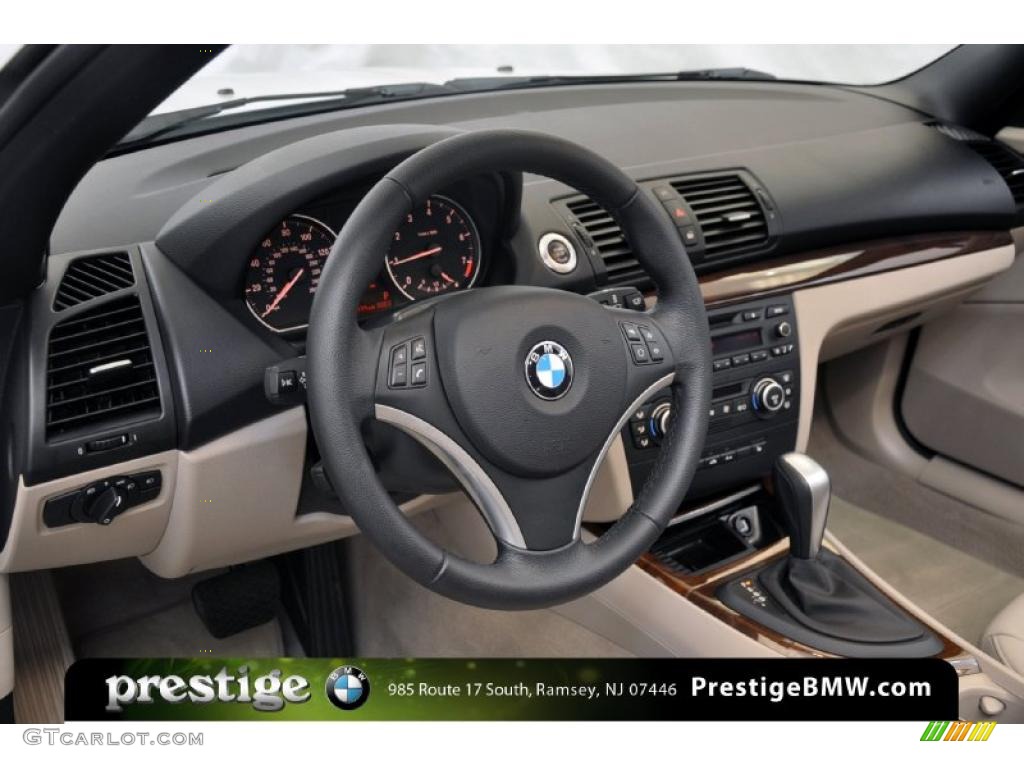 2008 1 Series 128i Convertible - Alpine White / Taupe photo #13