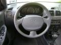 Gray 2002 Hyundai Accent GL Sedan Steering Wheel