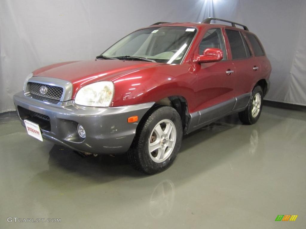 2001 Santa Fe LX V6 4WD - Merlot / Gray photo #1