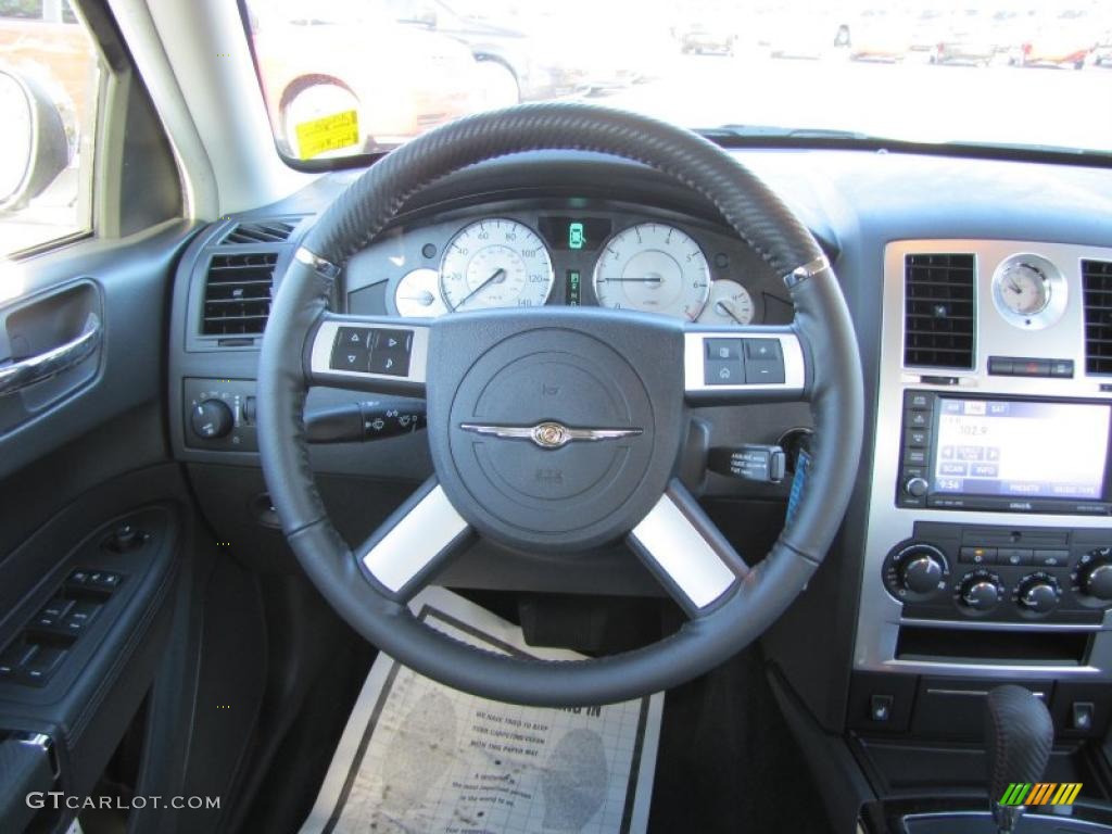 2010 Chrysler 300 300S V6 Dark Slate Gray Steering Wheel Photo #38963990