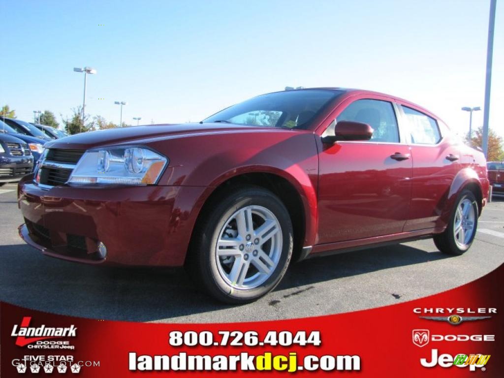 2010 Avenger R/T - Inferno Red Crystal Pearl / Dark Slate Gray photo #1