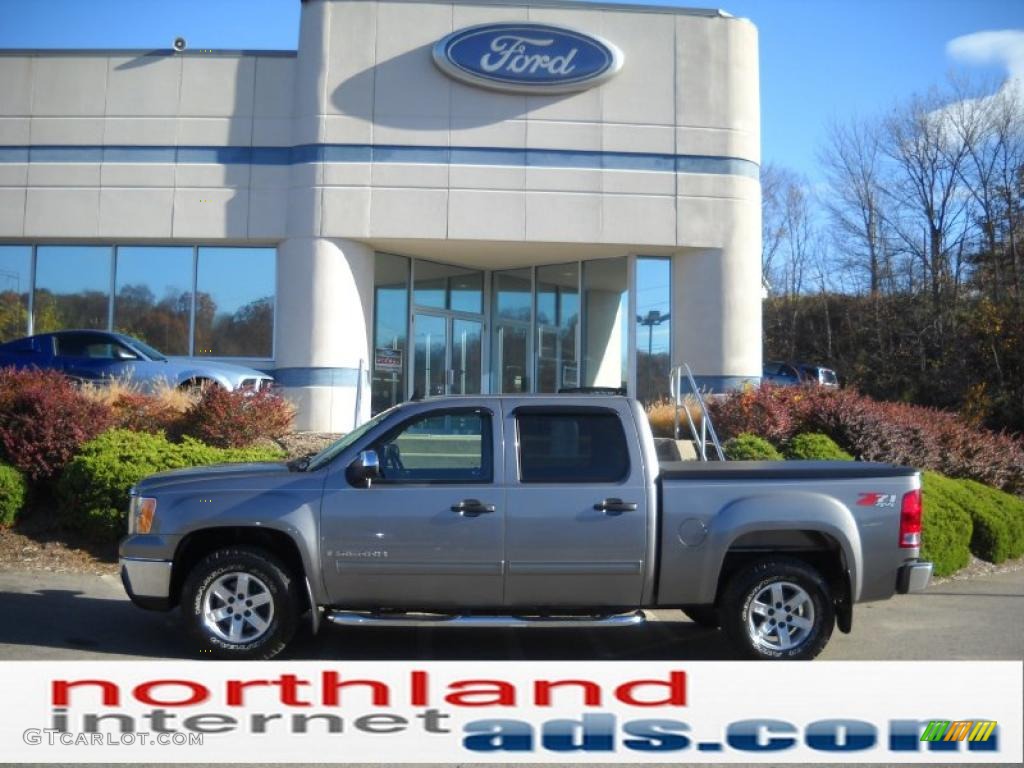 2008 Sierra 1500 SLE Crew Cab 4x4 - Steel Gray Metallic / Dark Titanium photo #1
