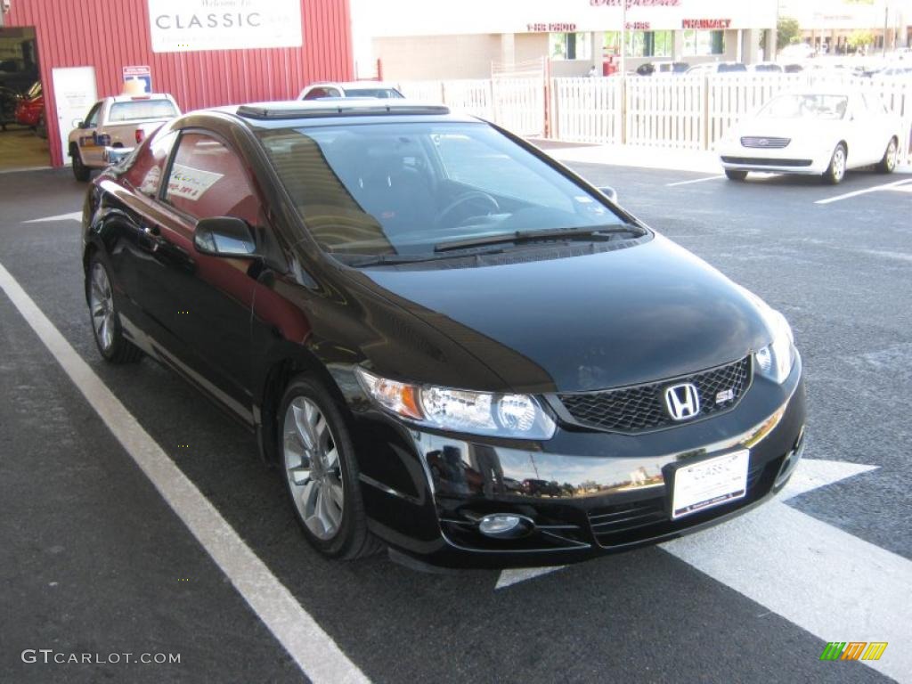 2009 Civic Si Coupe - Crystal Black Pearl / Black photo #7