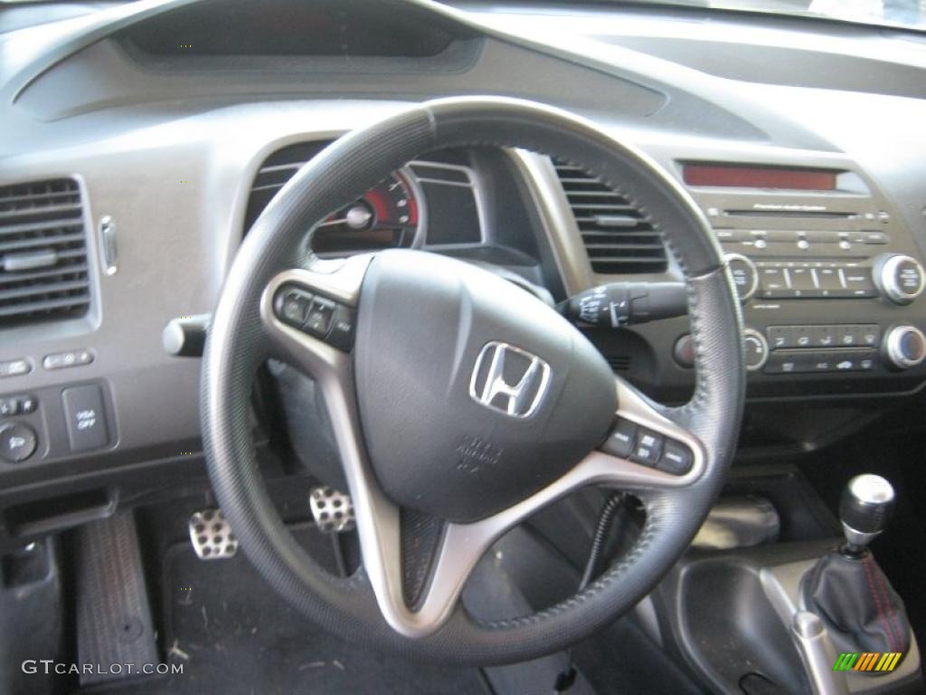 2009 Honda Civic Si Coupe Black Steering Wheel Photo #38970928