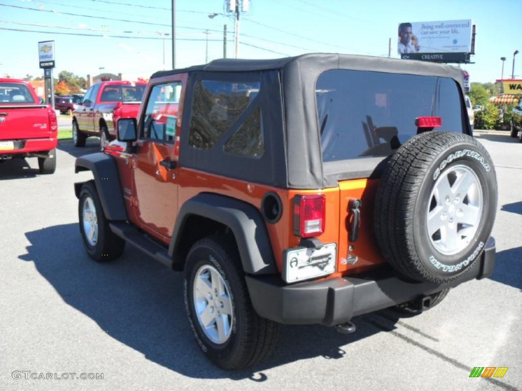 2011 Wrangler Sport S 4x4 - Mango Tango Pearl / Black photo #3