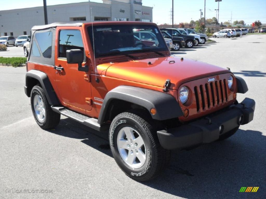 2011 Wrangler Sport S 4x4 - Mango Tango Pearl / Black photo #6