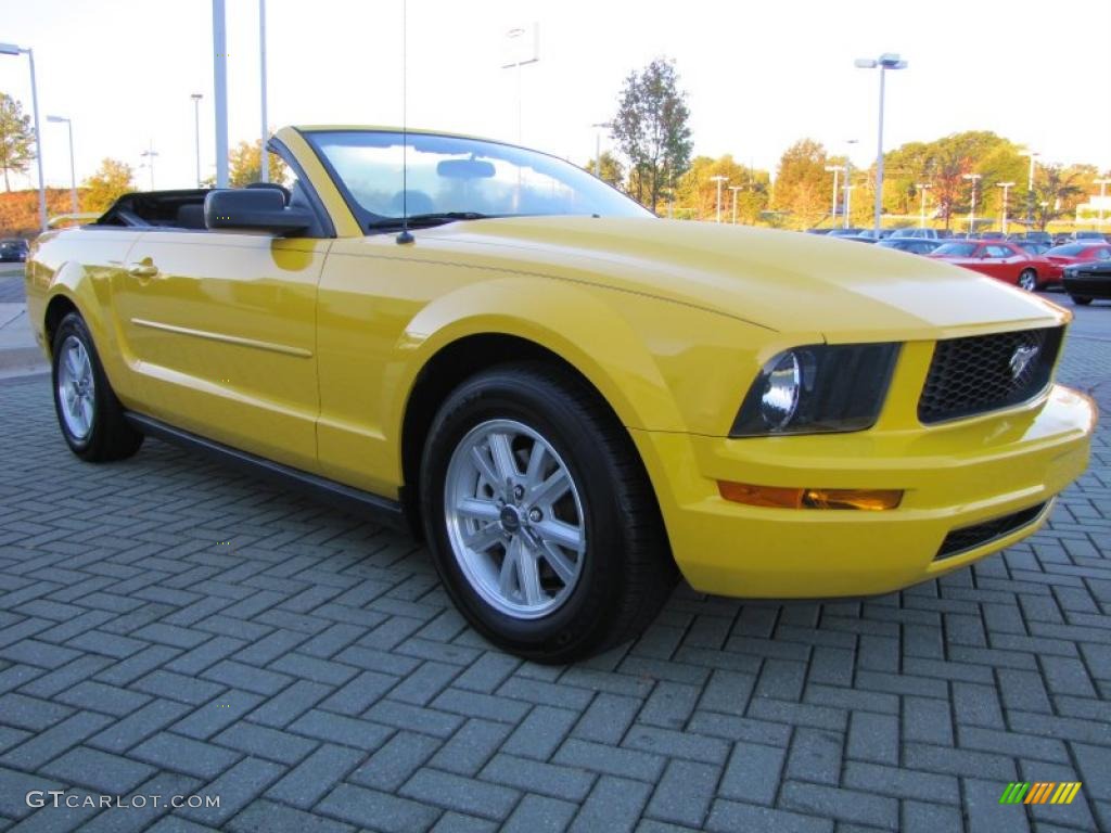 Screaming Yellow 2006 Ford Mustang V6 Deluxe Convertible Exterior Photo #38972880