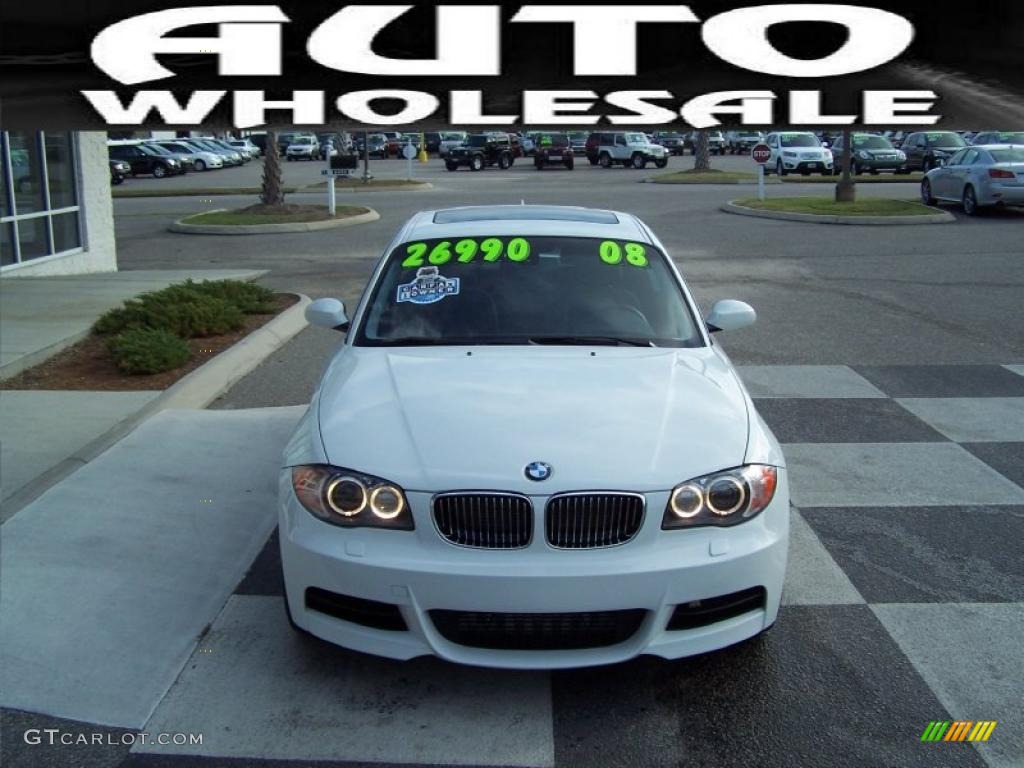 2008 1 Series 135i Coupe - Alpine White / Black photo #2